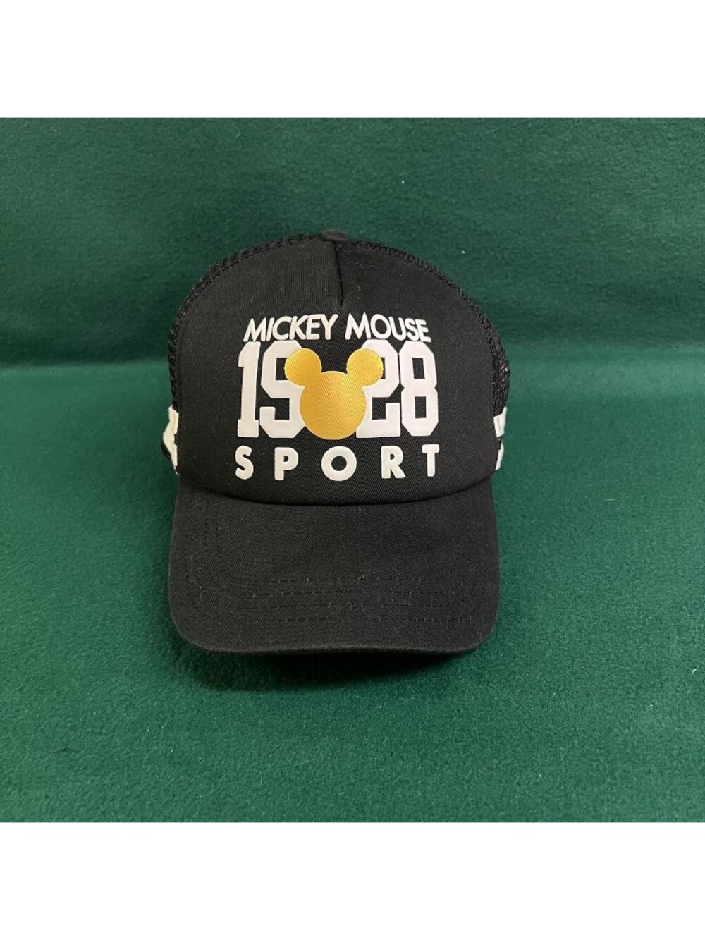 Mickey Mouse 1928 Sport Black Mesh Trucker Hat Snapback Disney Parks Adult Size